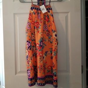 Orange floral dress